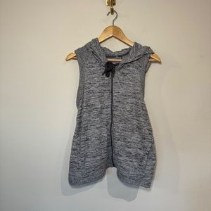 Athleta Women's Full Zip Hooded Sleeveless Vest Heather Grey MD